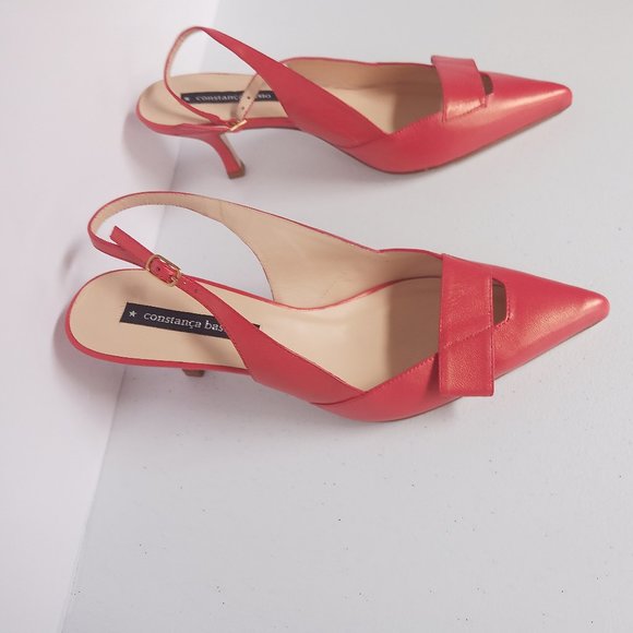 Constanca Basto Slingback Red Pumps Made in Italy - Picture 7 of 12